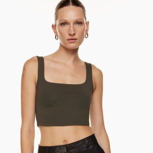 Aritzia Babaton Contour Squareneck Tank Size Medium Color: Rich Mocha Brown